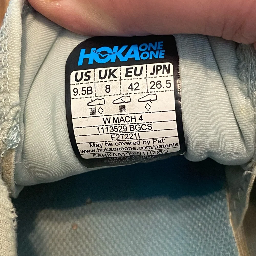 Women's Hoka One One Mach 4 Everyday Training Shoes Blue‎ Gray Size 9.5B 9.5